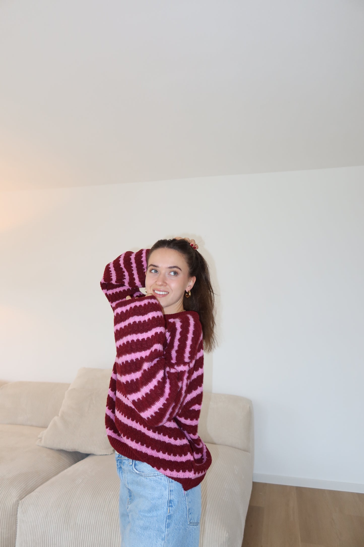 Pullover stripe cozy knit