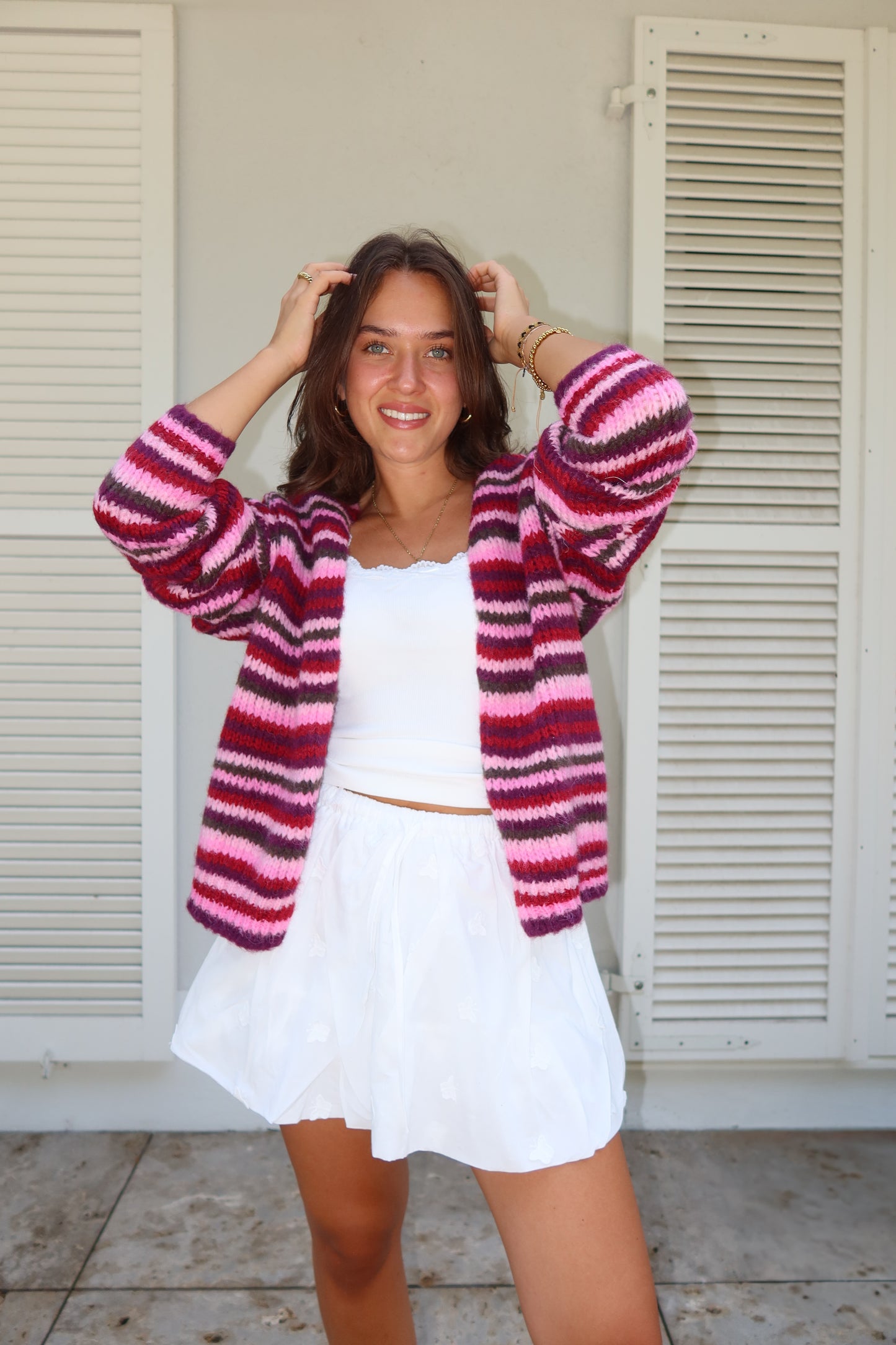 Stripe Cardigan "BerryLII"
