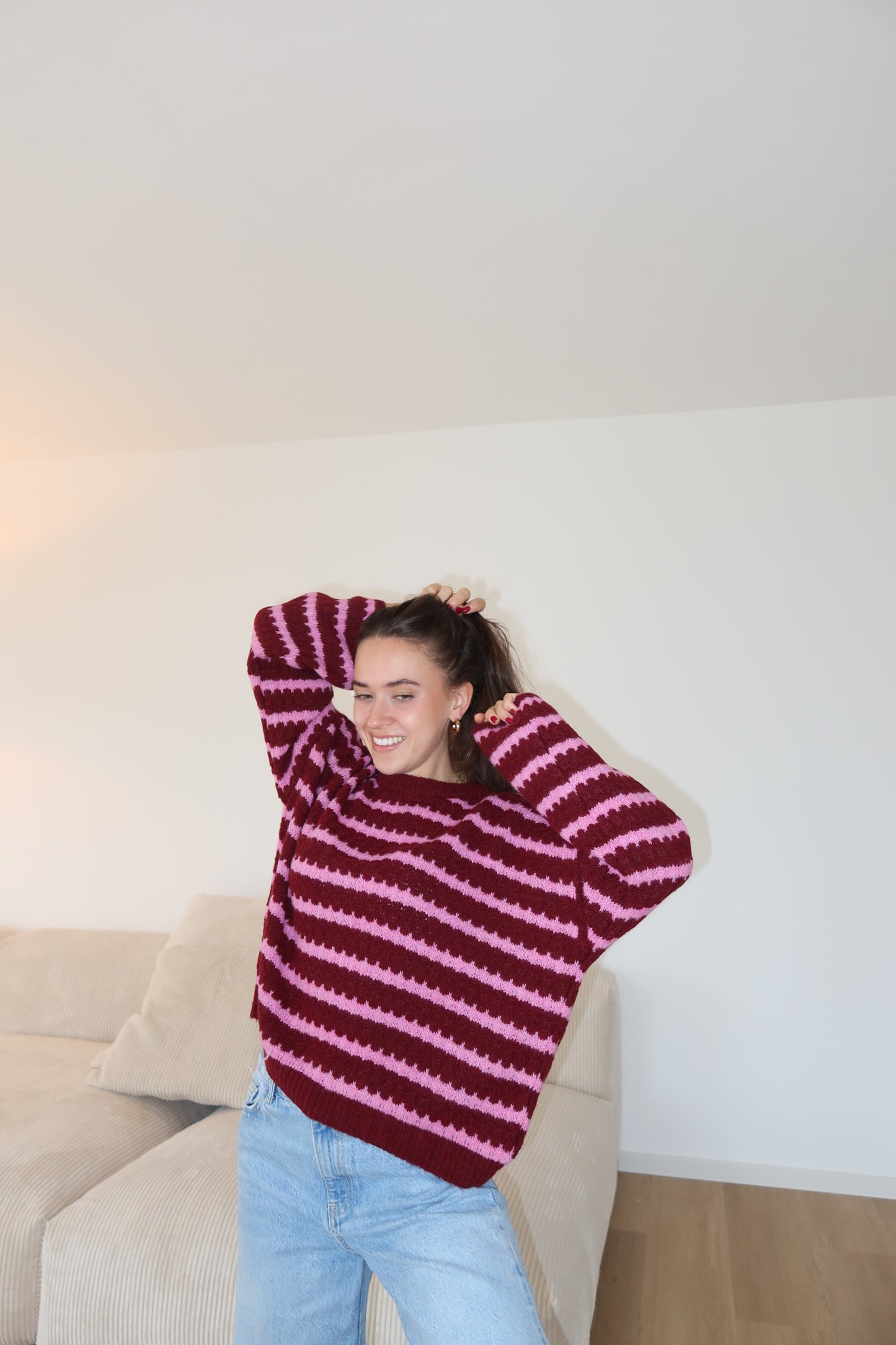 Pullover stripe cozy knit