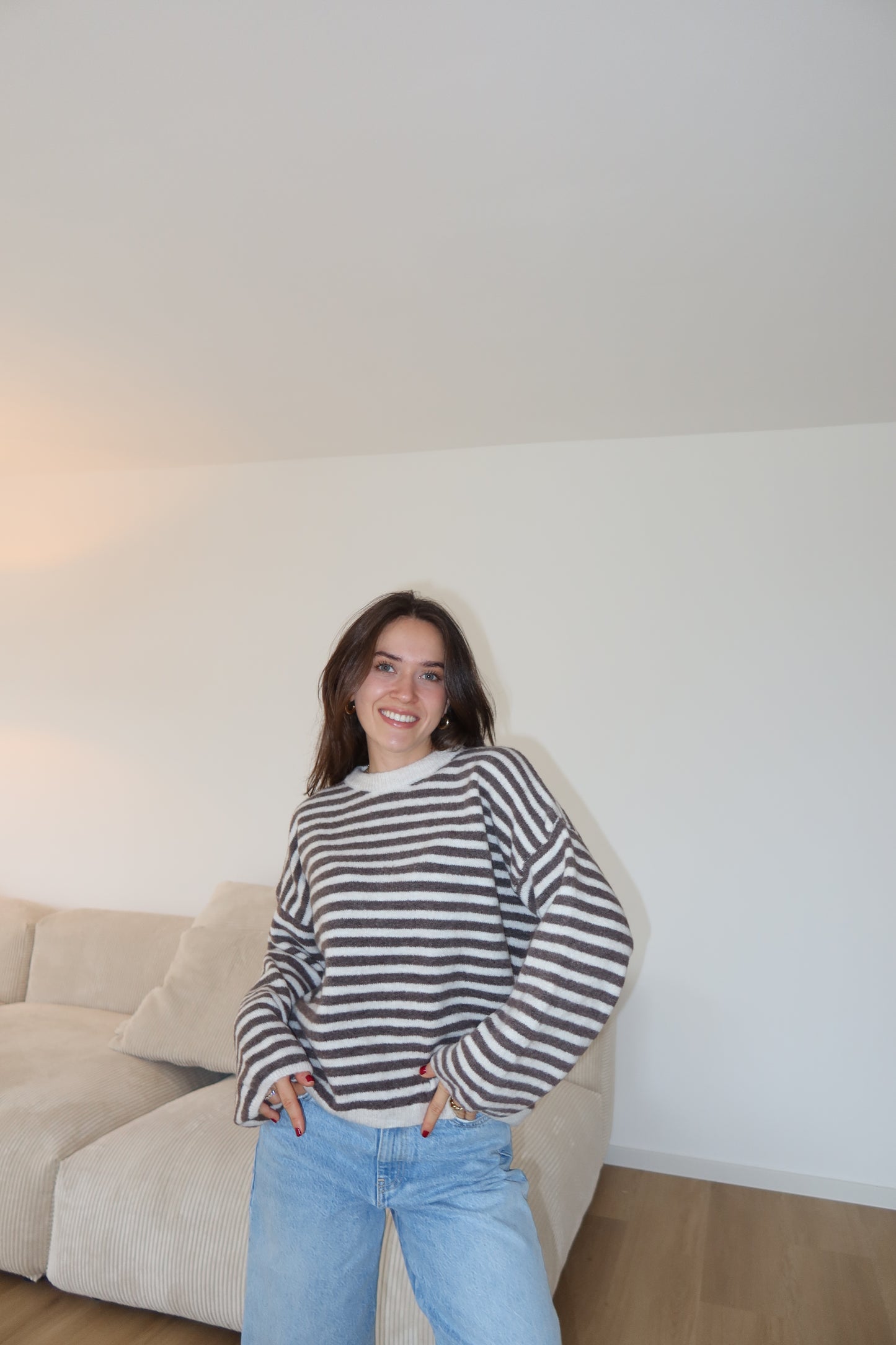 Pullover stripe soft Wide arm