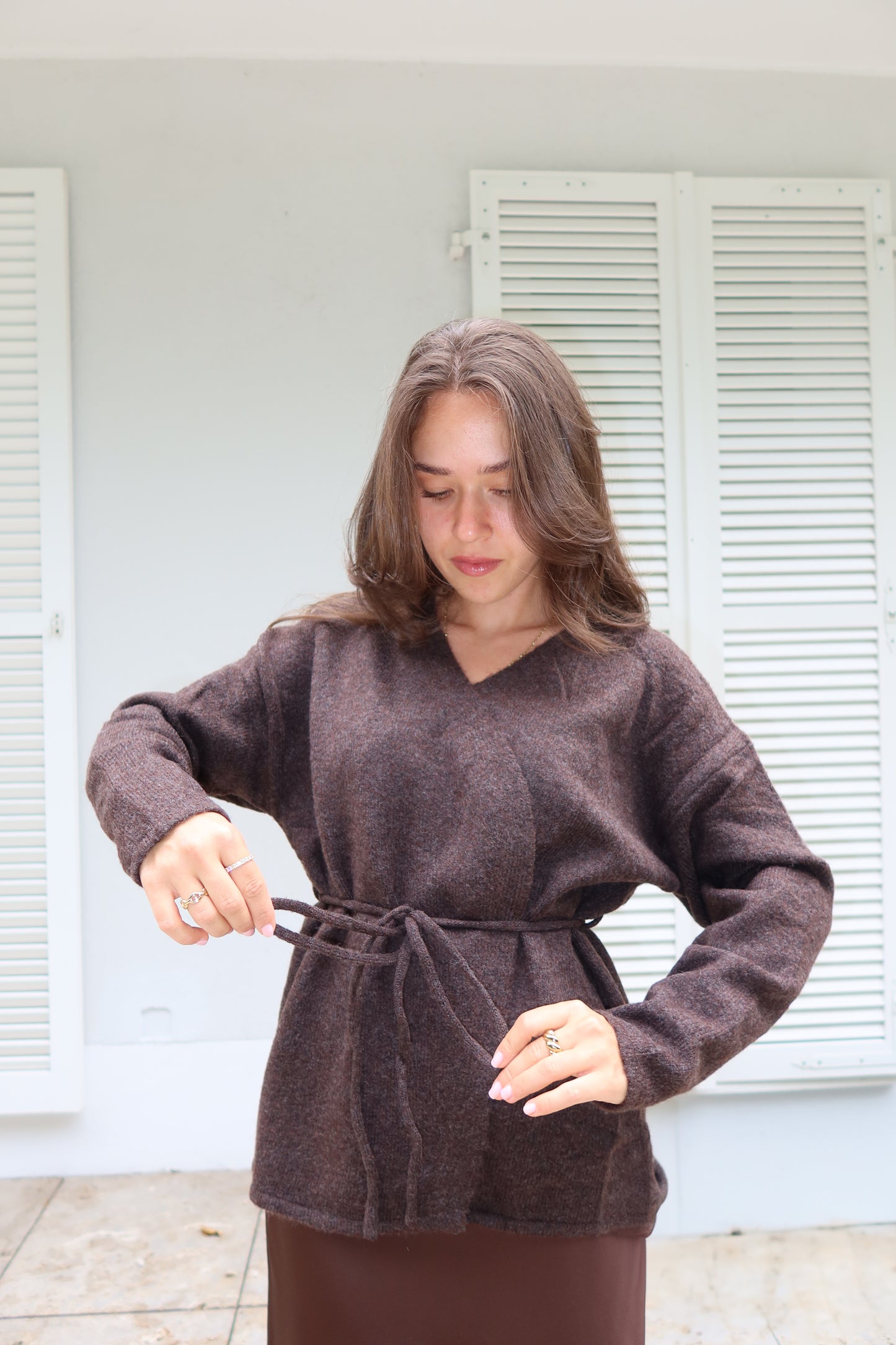 Wickel-Cardigan Coffee