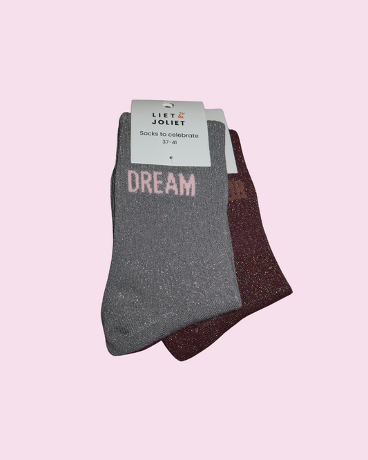 glittery socks DREAM grey