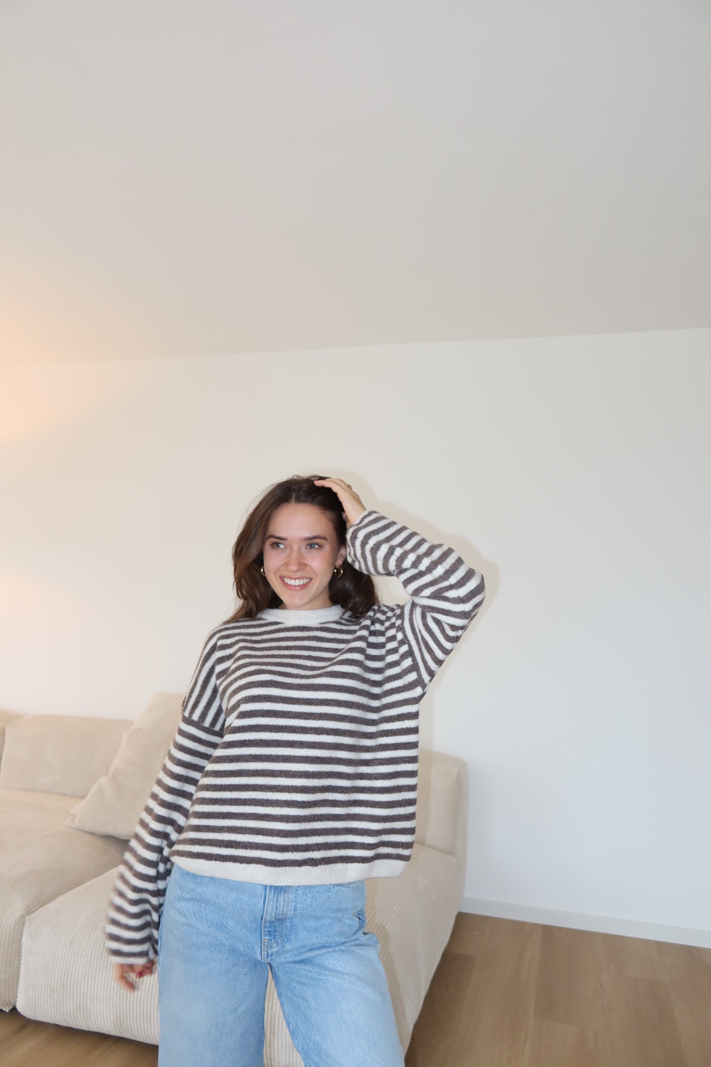 Pullover stripe soft Wide arm