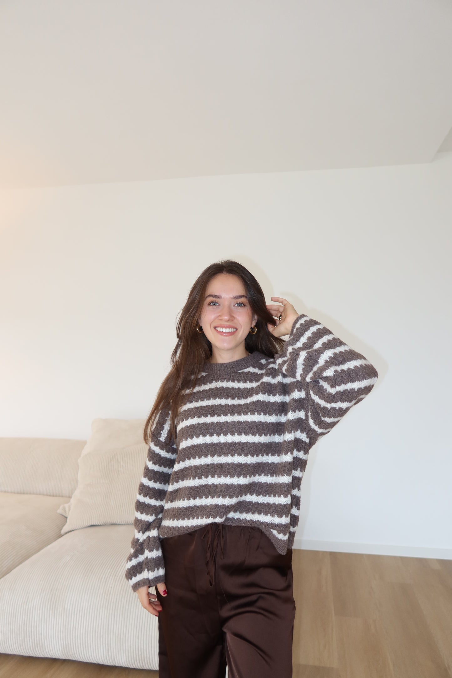 Pullover stripe cozy knit