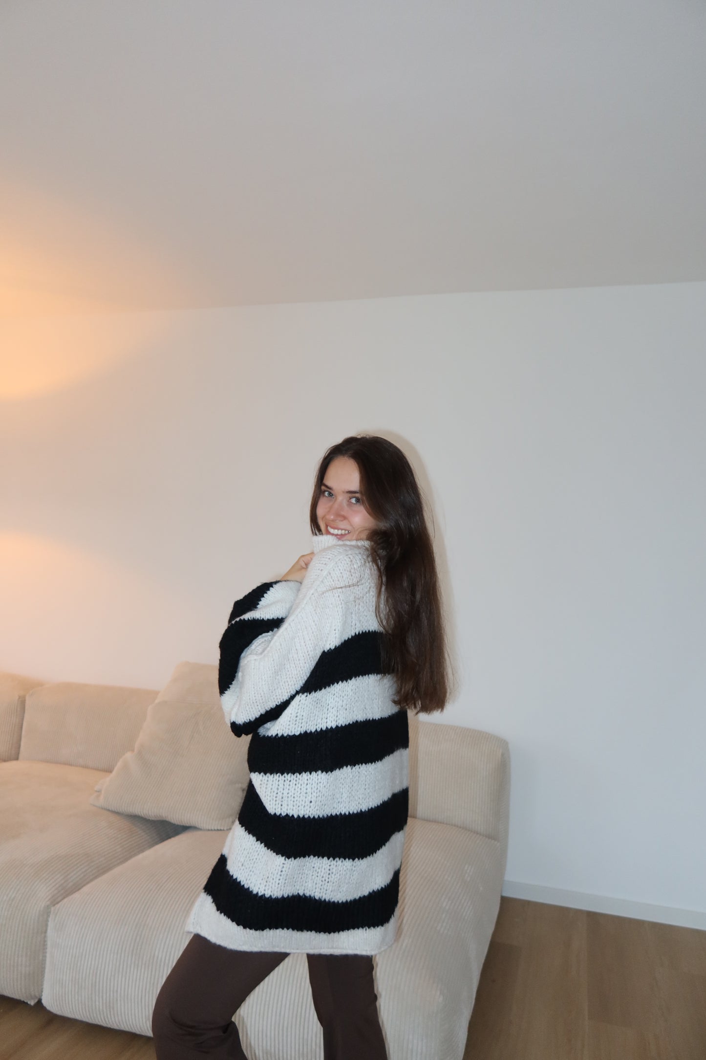 Cardigan oversized stripe