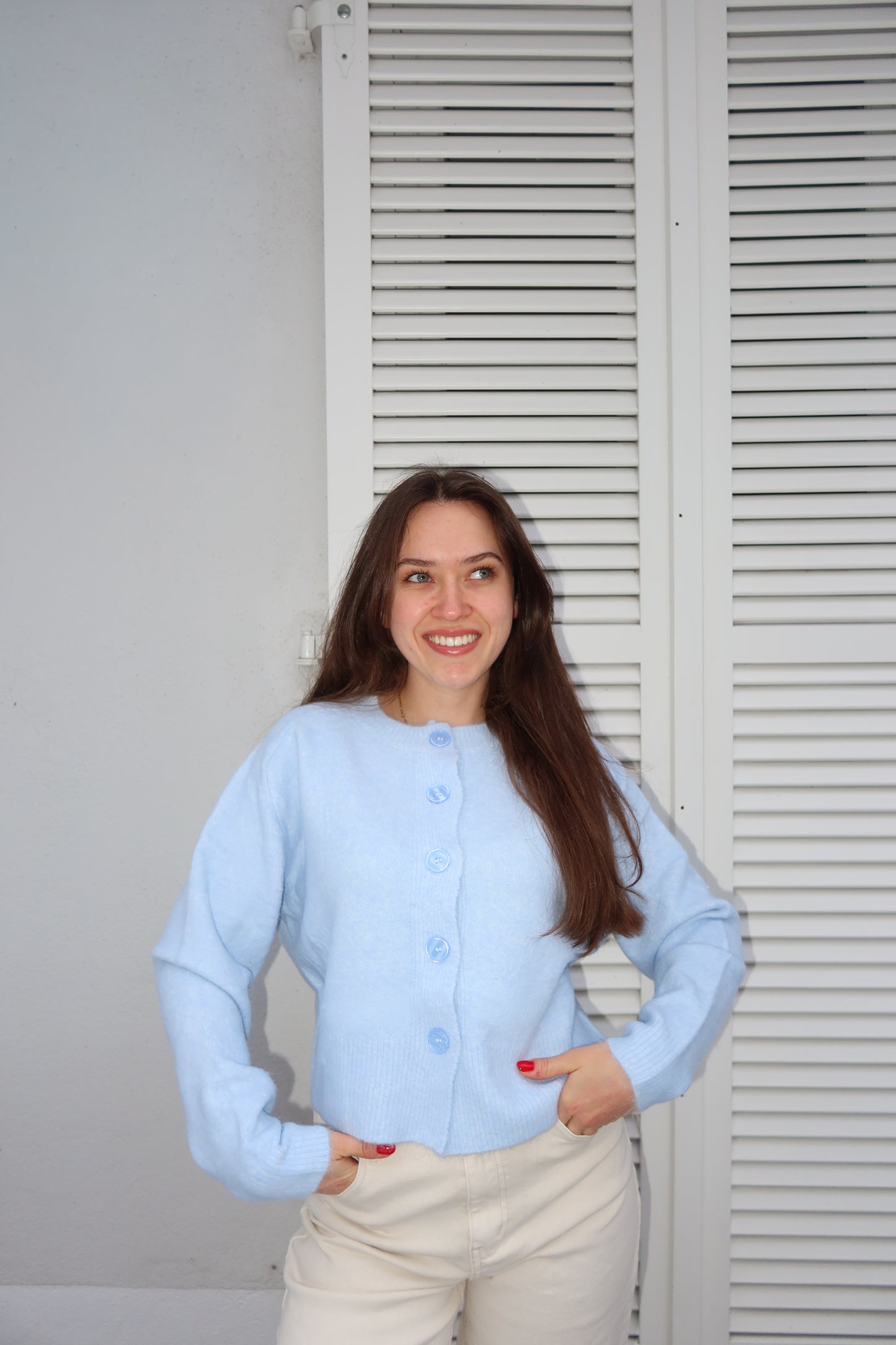 Crop Cardigan • Blue