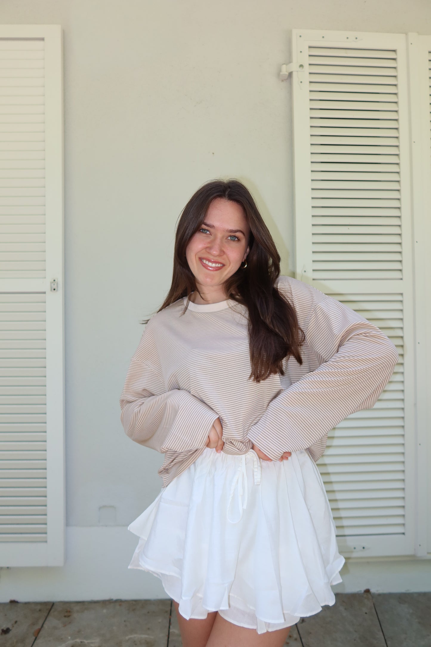 Striped Longsleeve - Beige/Taupe