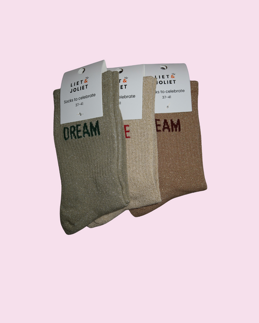 glittery socks DREAM green