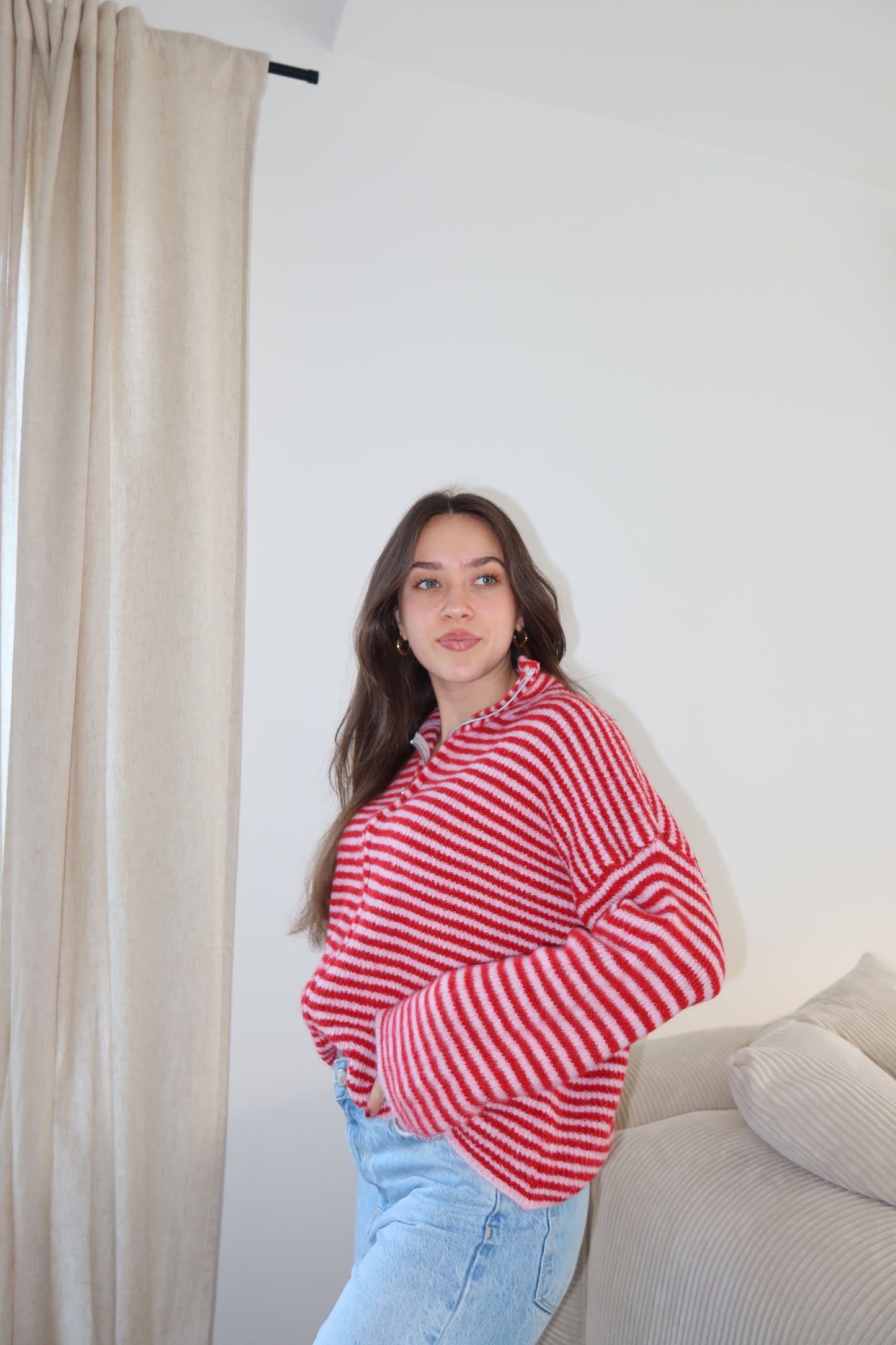 Zip-Cardigan • Rosa/Rot