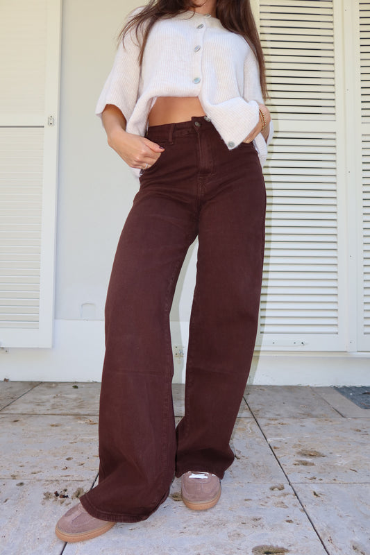 Wide leg Jeans chocolate