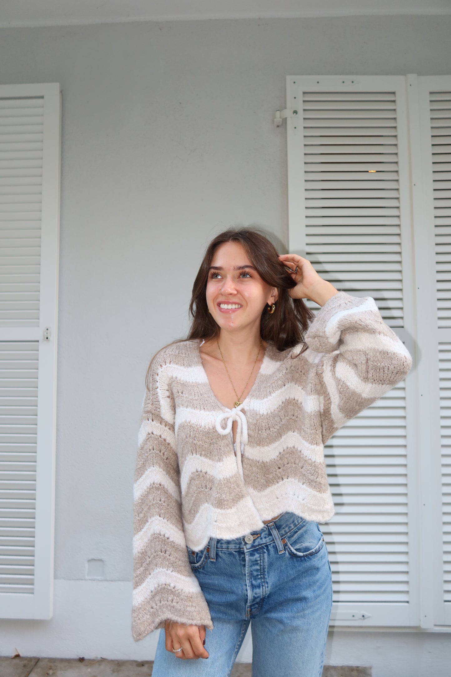 Cardigan Stripe Bow "LivaLII"