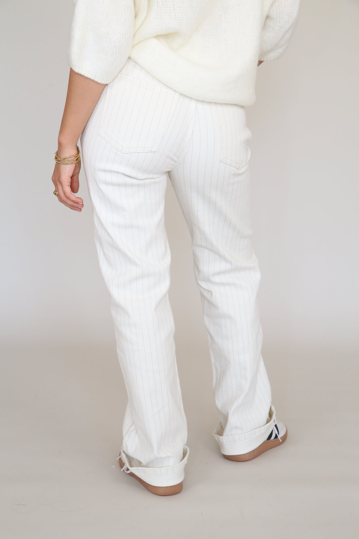 Jeans stripe beige