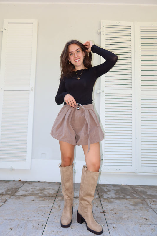 Skort Wildlederoptik mit Gürtel "ThaliaLII"