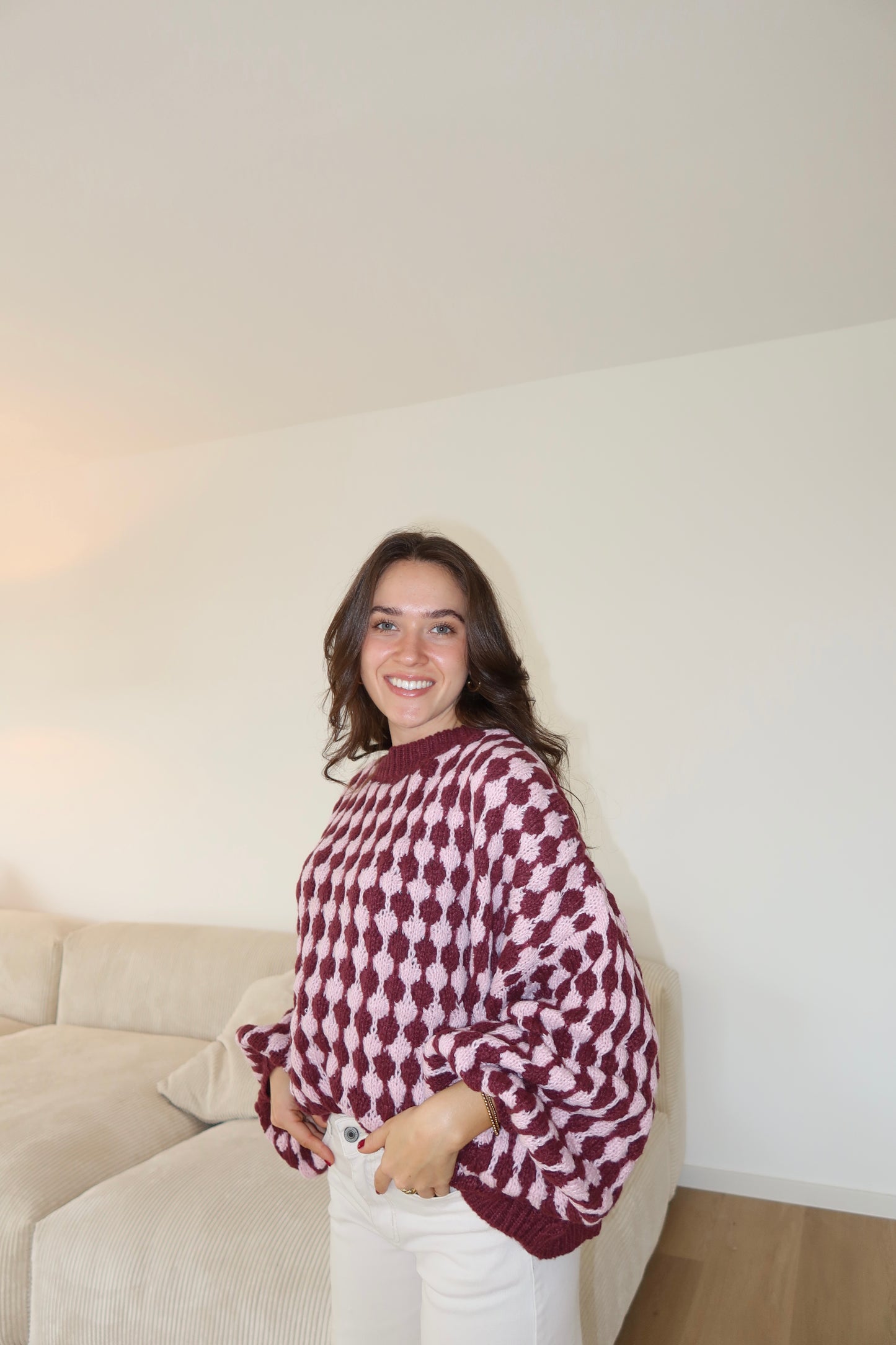 Pullover cozy knit dots