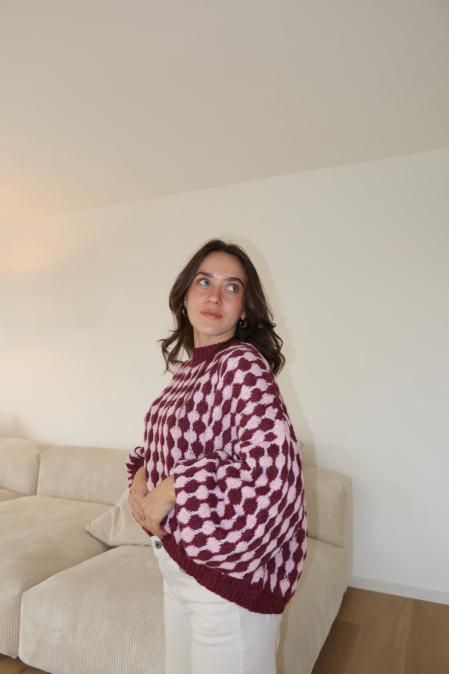 Pullover cozy knit dots