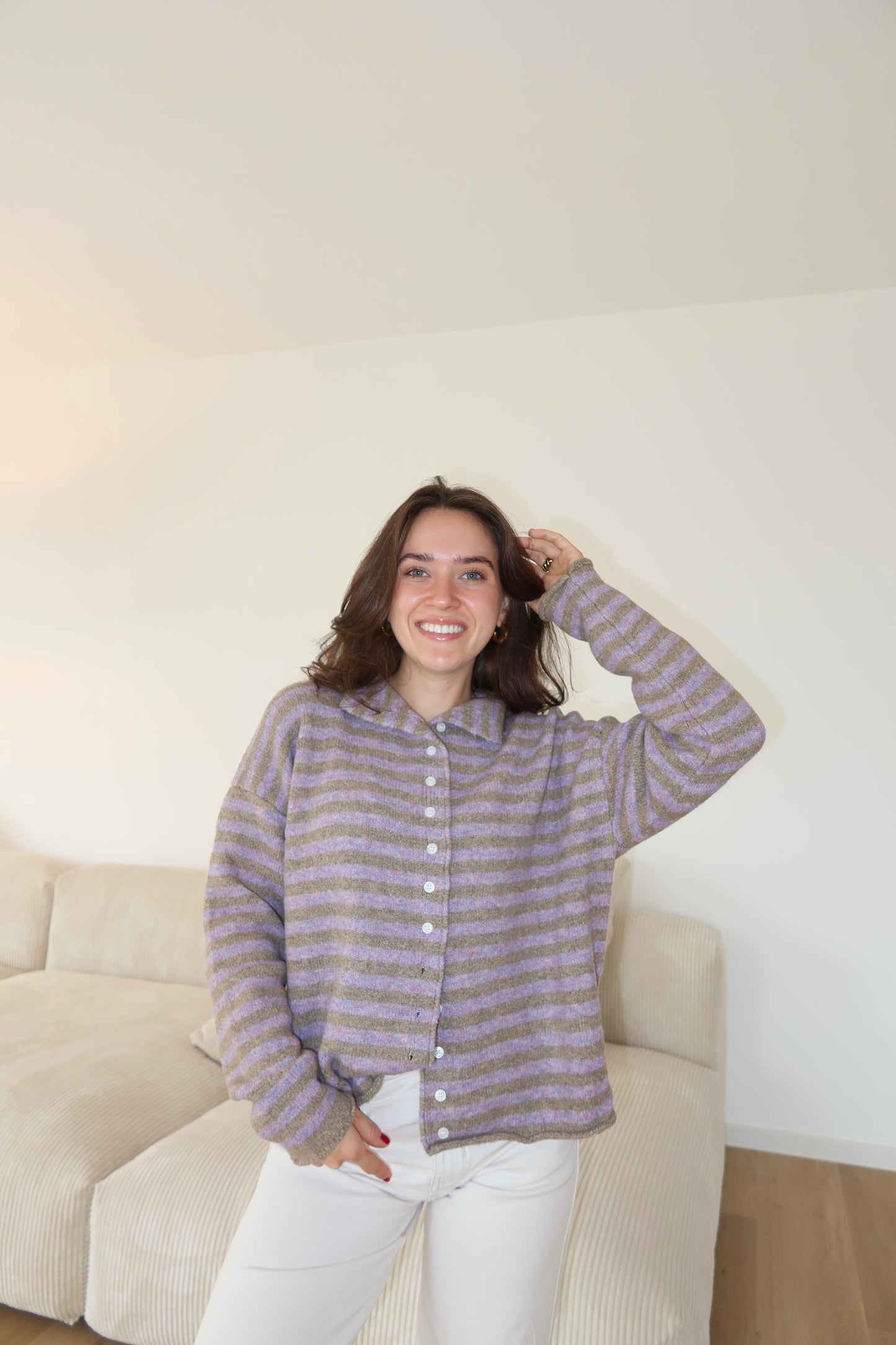 Cardigan stripe soft