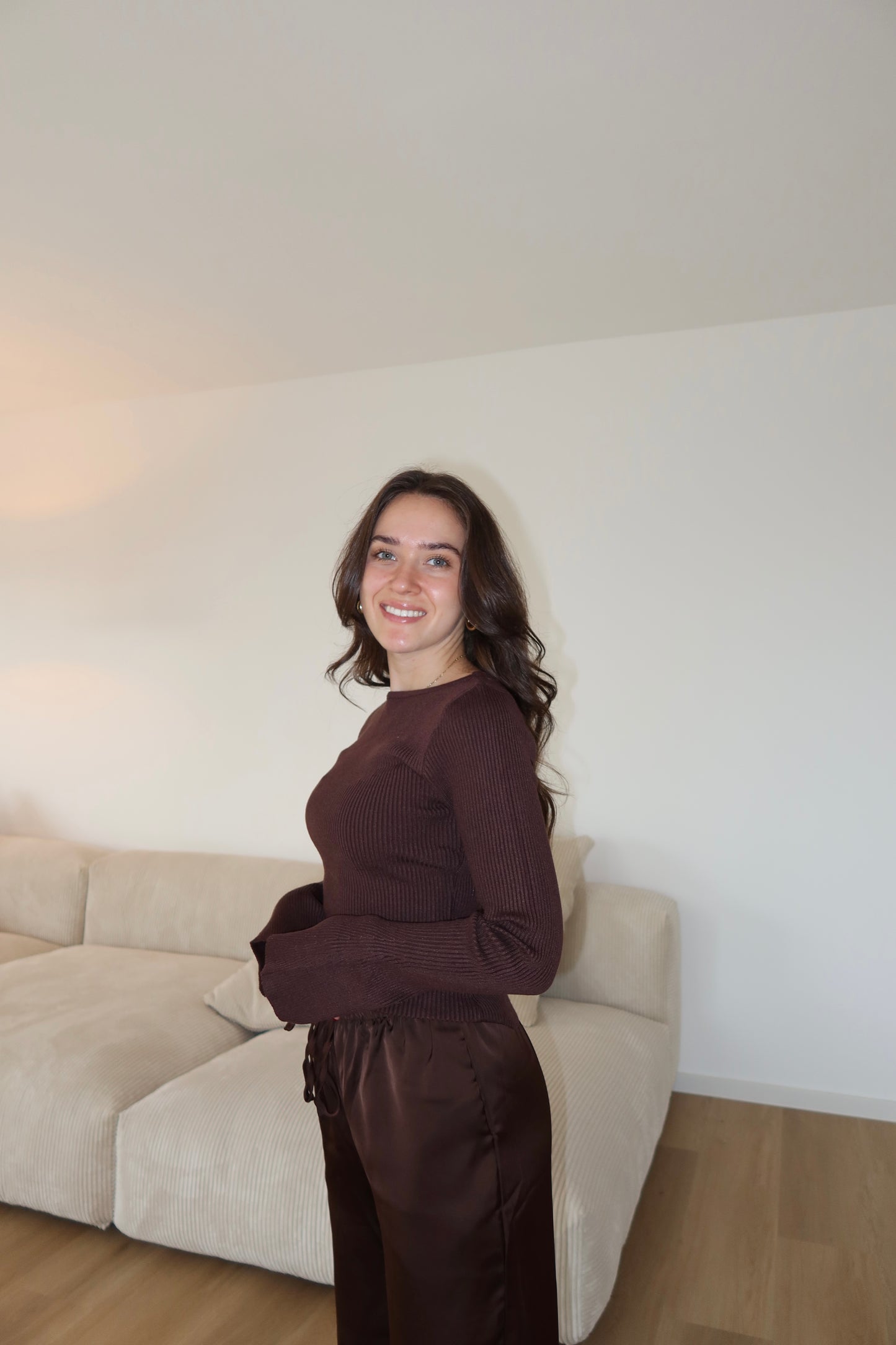 Strick-Oberteil Brown