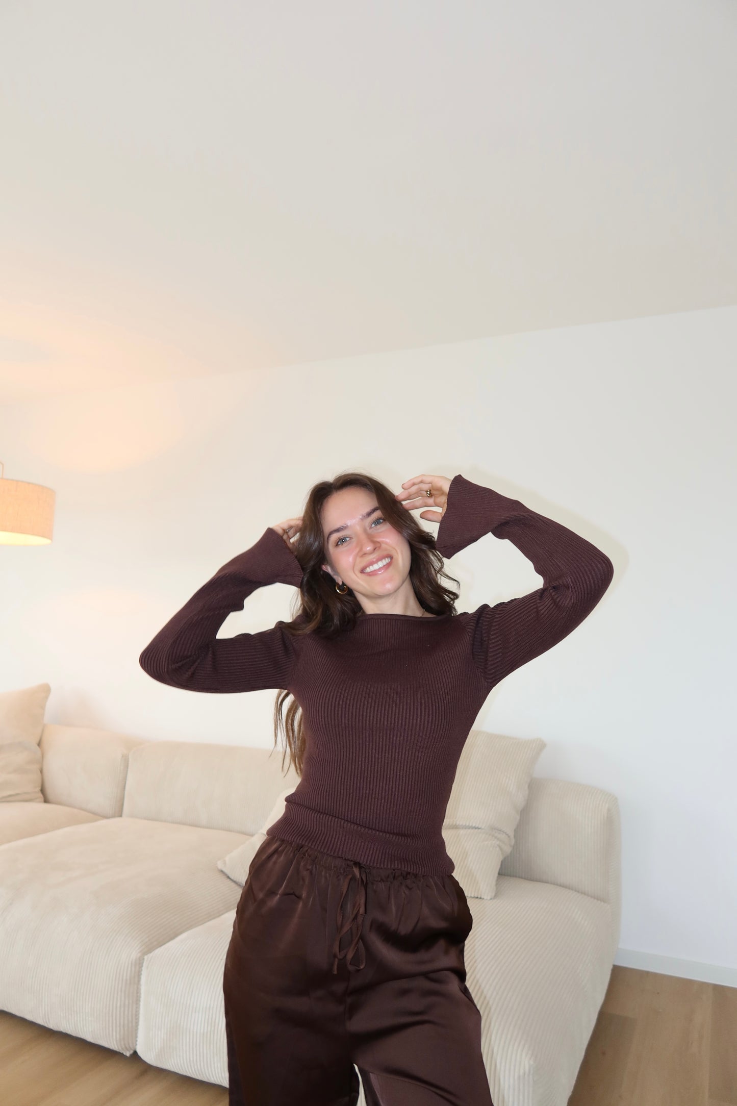 Strick-Oberteil Brown