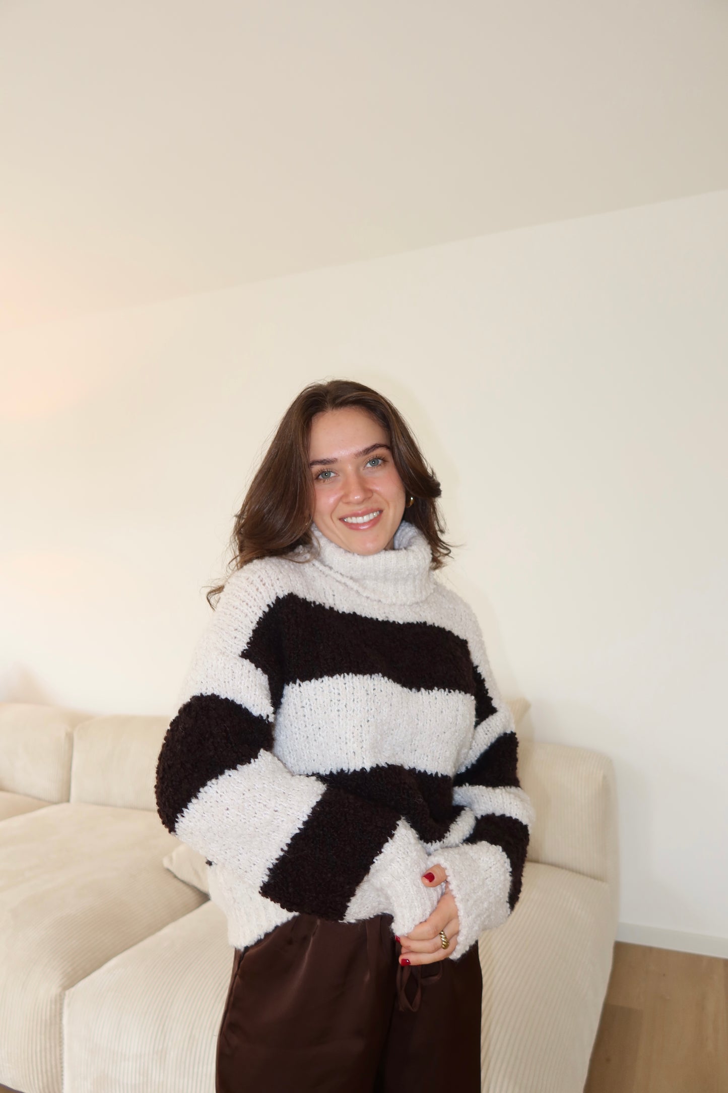 Pullover cozy boucle Rollkragen