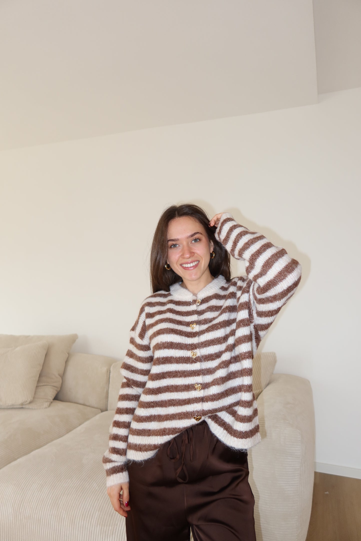 Cardigan Stripe Soft Heart