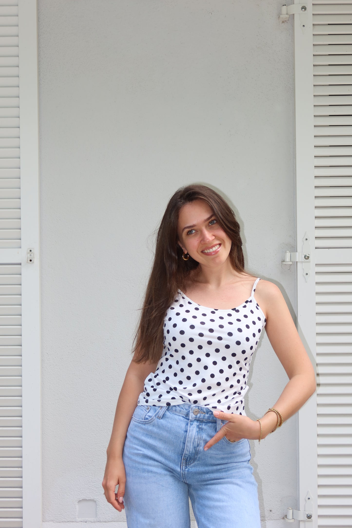 Top Polka Dot •White