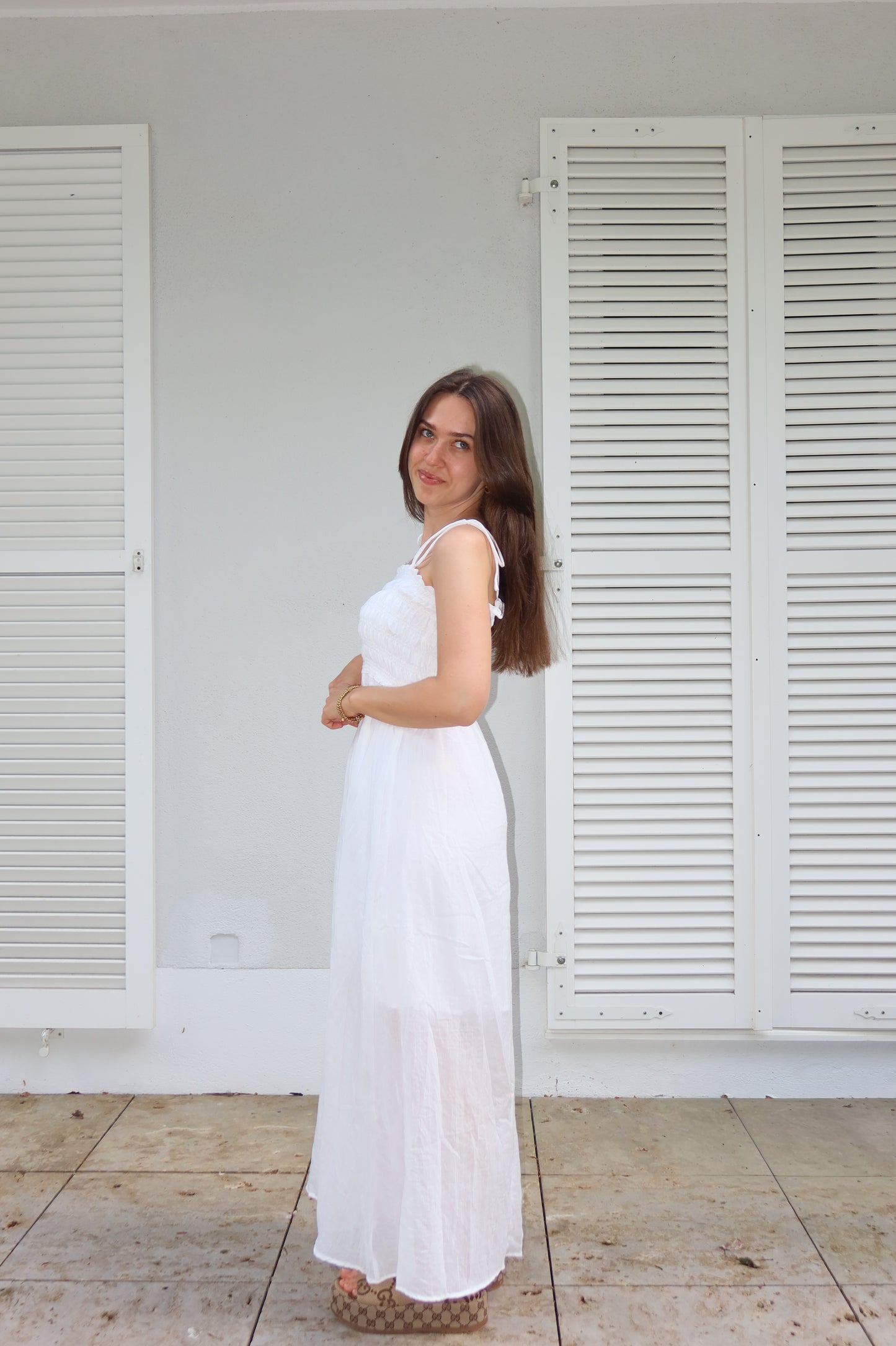 Maxikleid light cotton-White -SUPER SALE- VOM UMTAUSCH AUSGESCHLOSSEN-