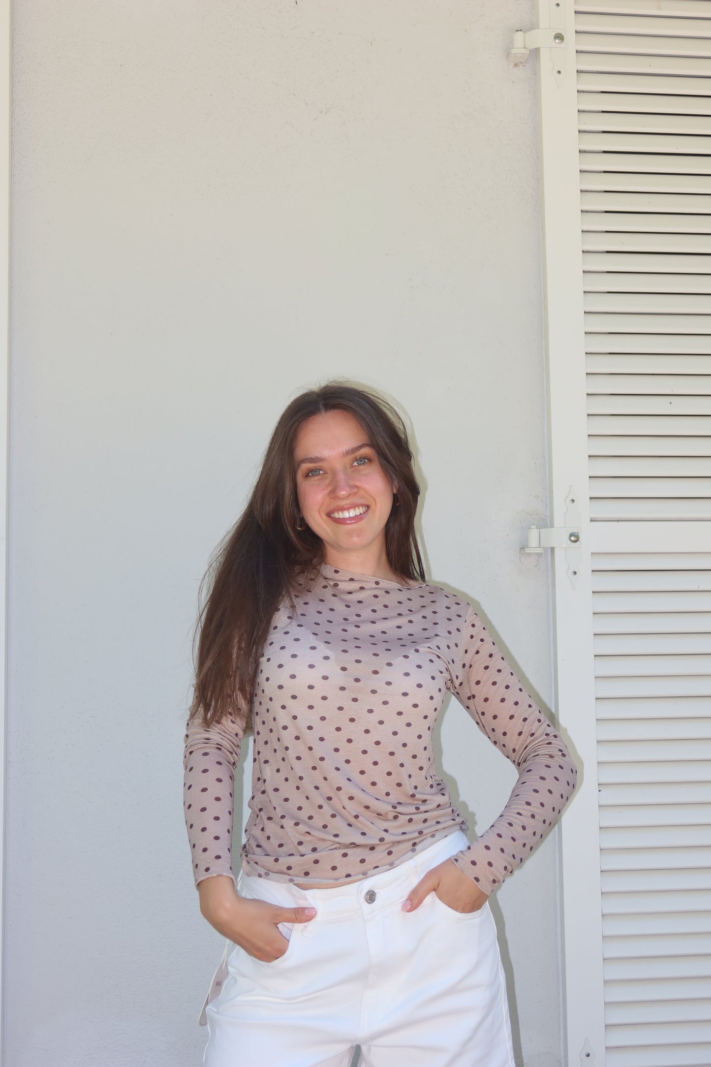 Dots Longsleeve - Taupe