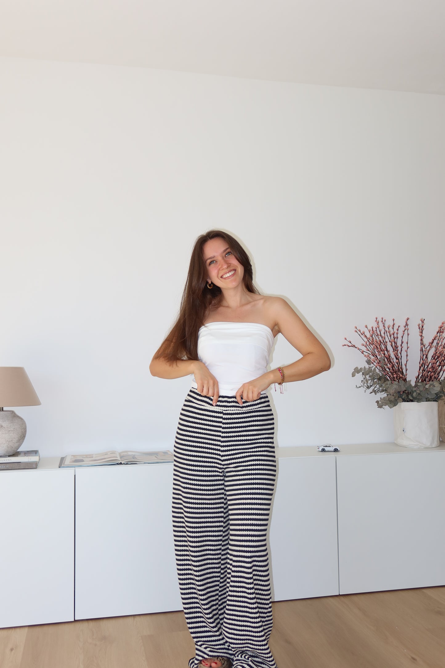 striped pants - White/Black