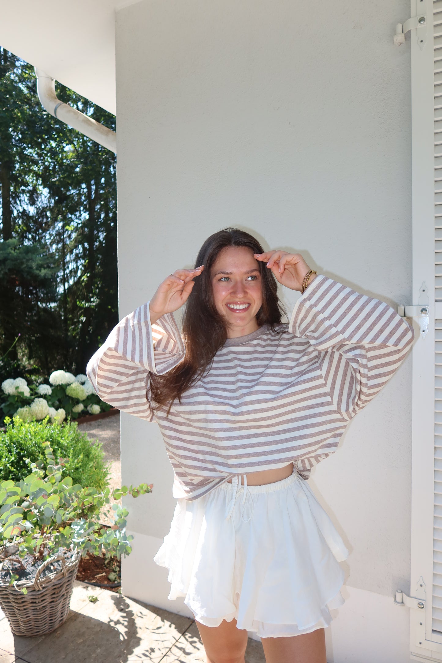 Longsleeve Stripe Oversize - beige