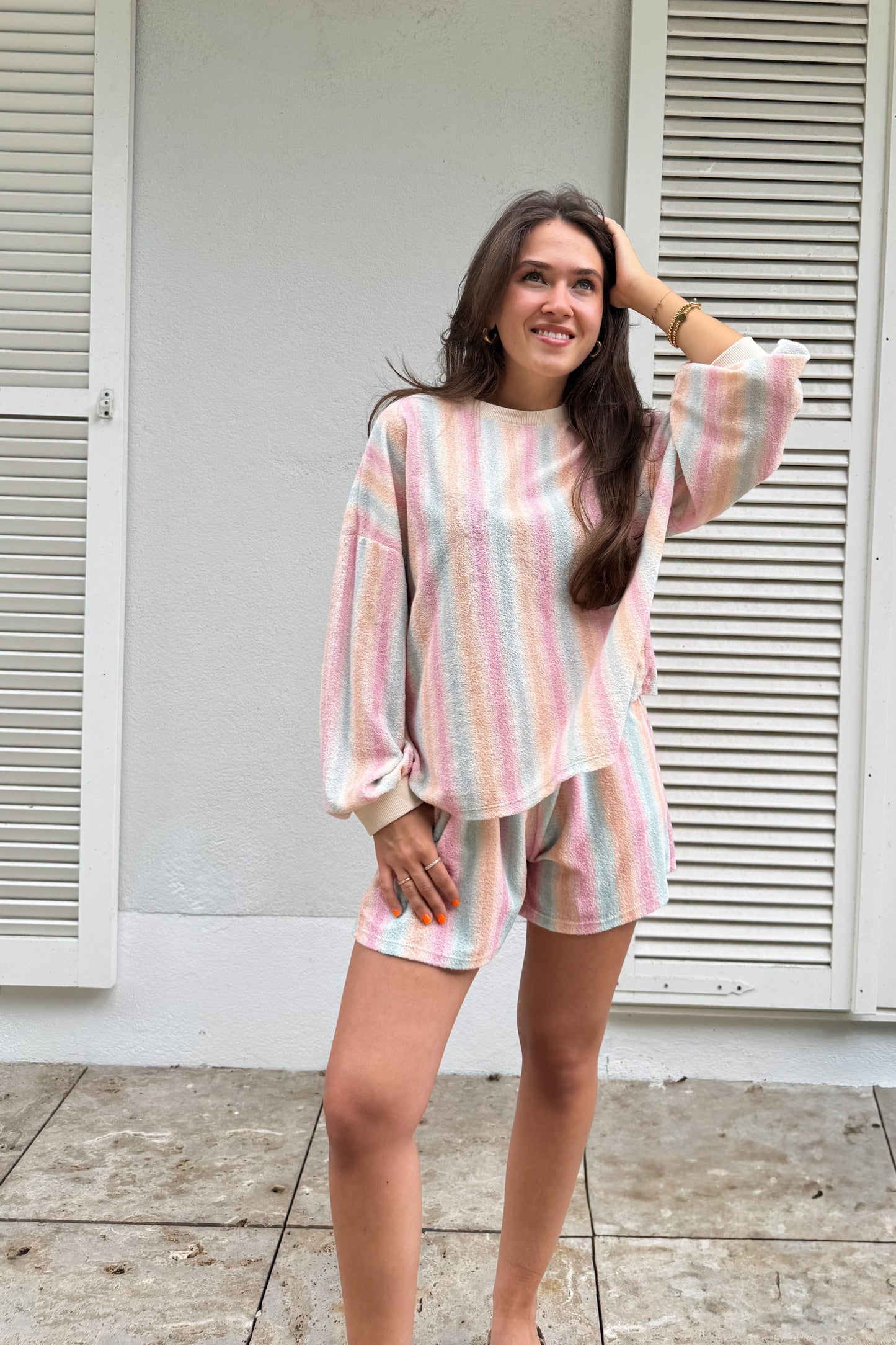 Shorts Stripe "Mira" Frottee