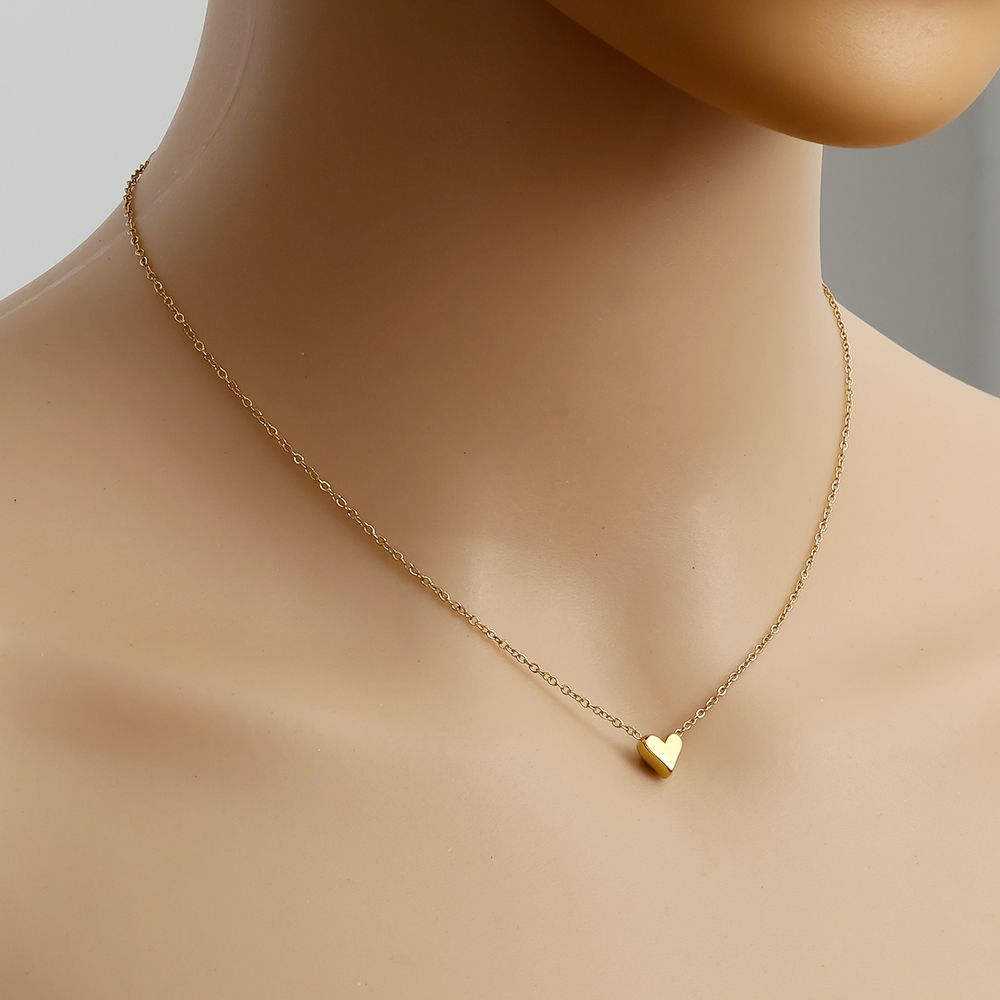 Simple Heart In Thin Chain Halskette