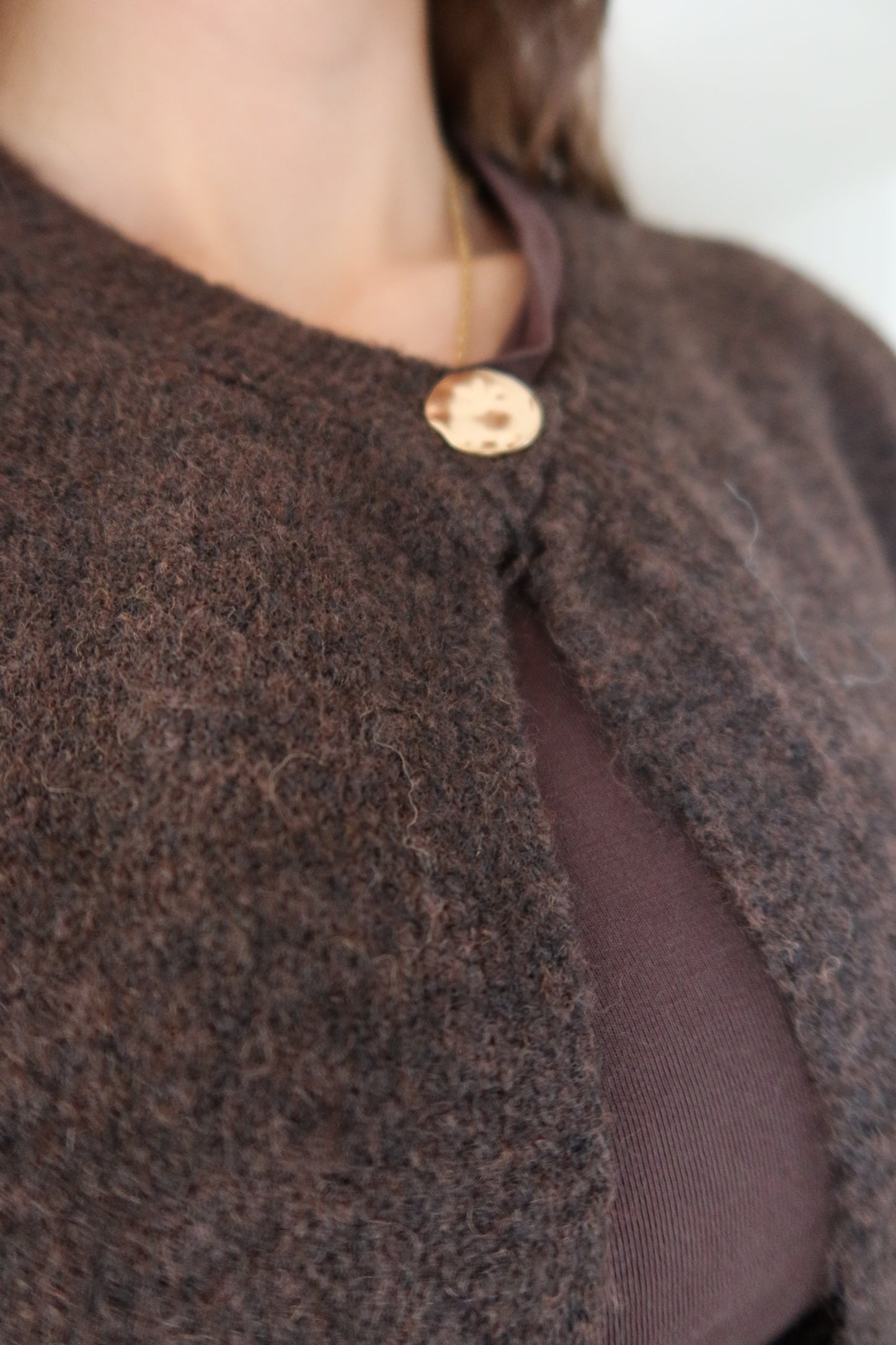 Cardigan fluffy Brown gold
