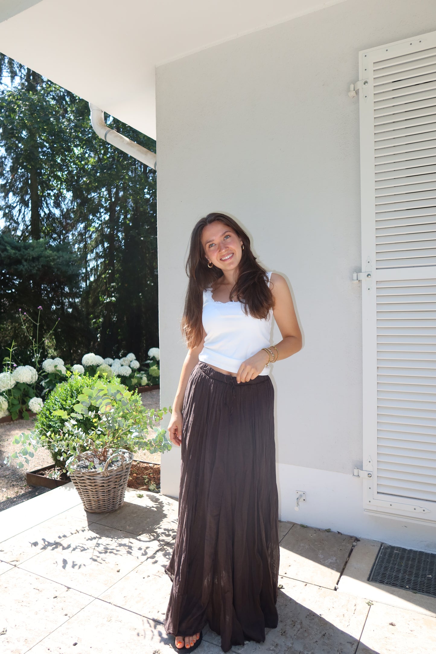 Maxi Skirt Crinkle- Brown