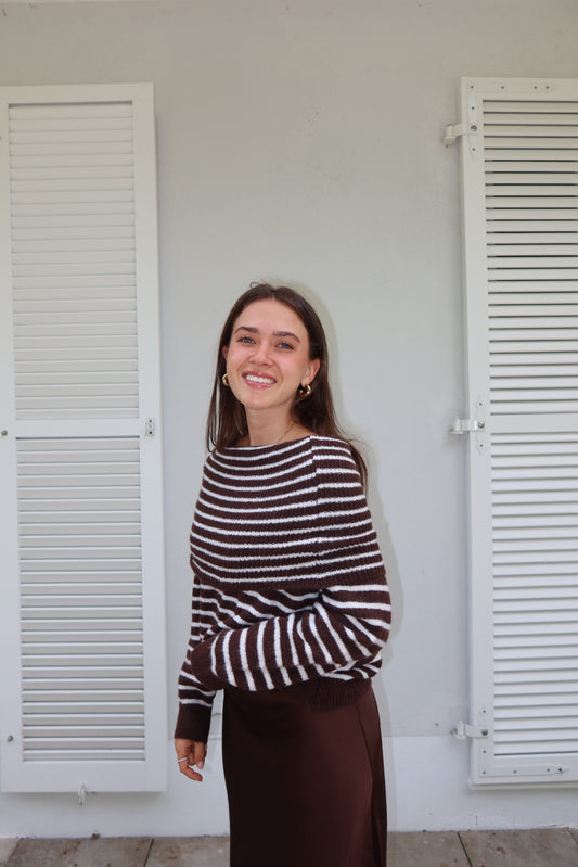 Pullover Stripe Off-Shoulder "Milae"