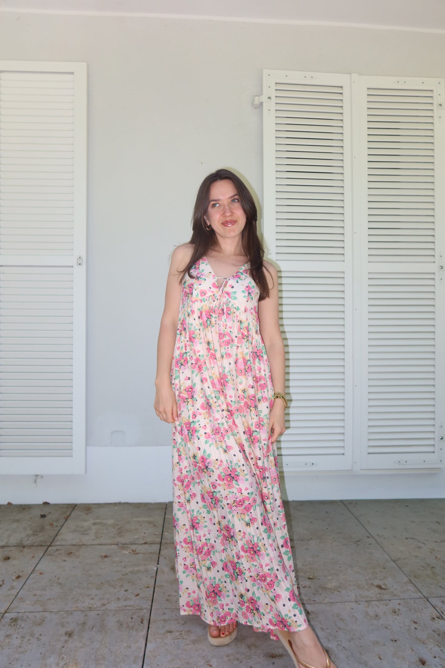 Maxikleid Flower - Pink