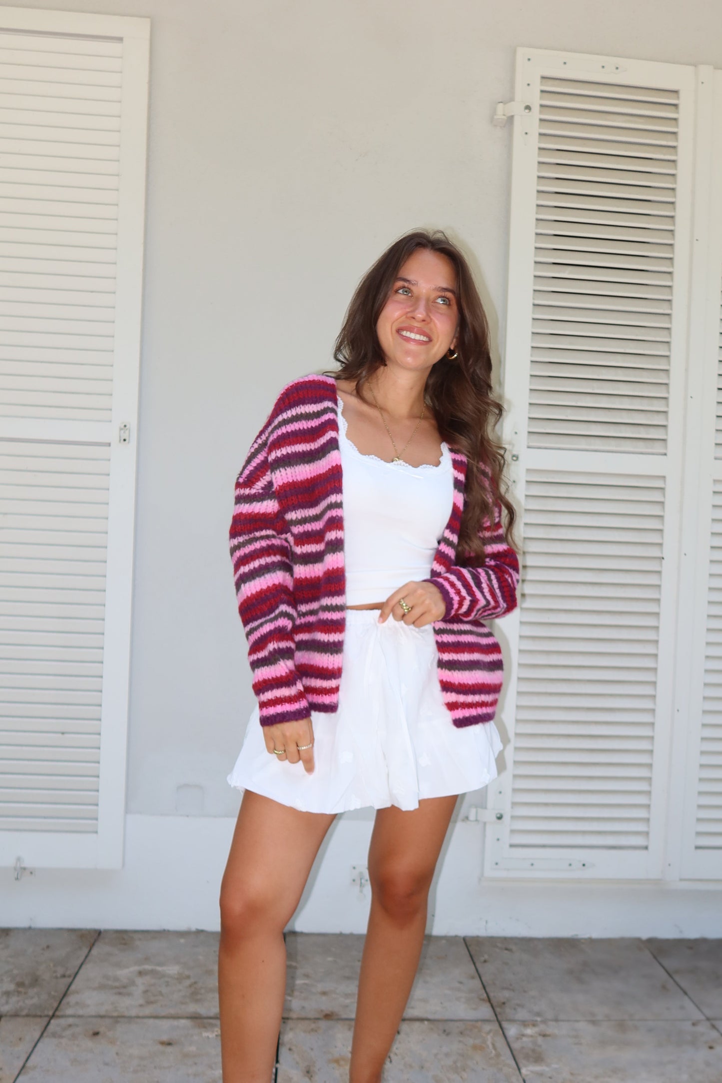 Stripe Cardigan "BerryLII"
