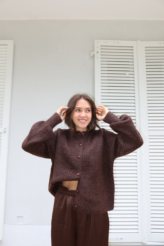 Knit Cardigan shiny buttons