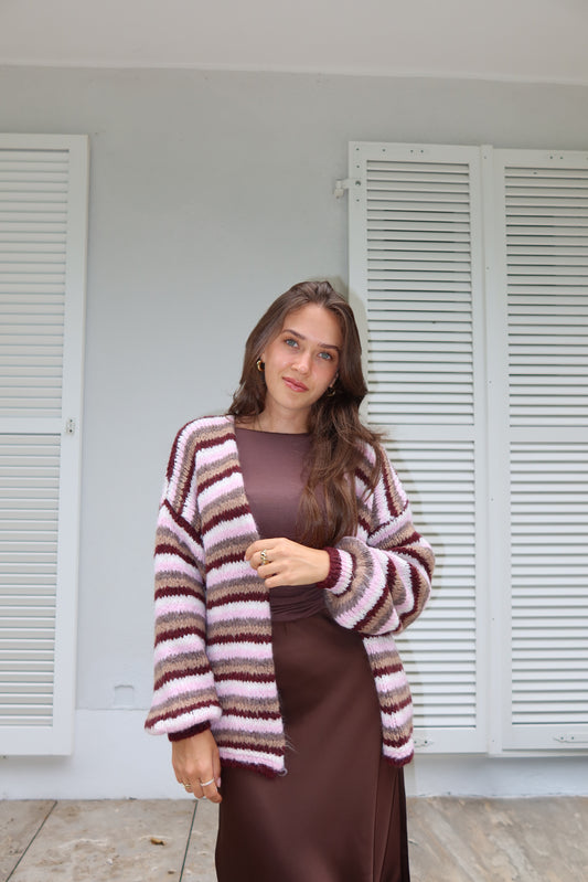Cardigan Stripe Brown „Tara“