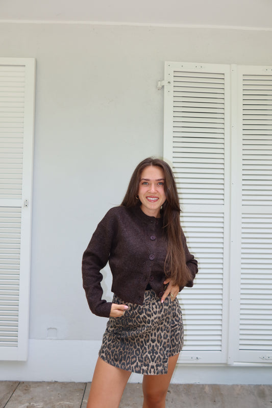 Crop Cardigan Brown "Daria"