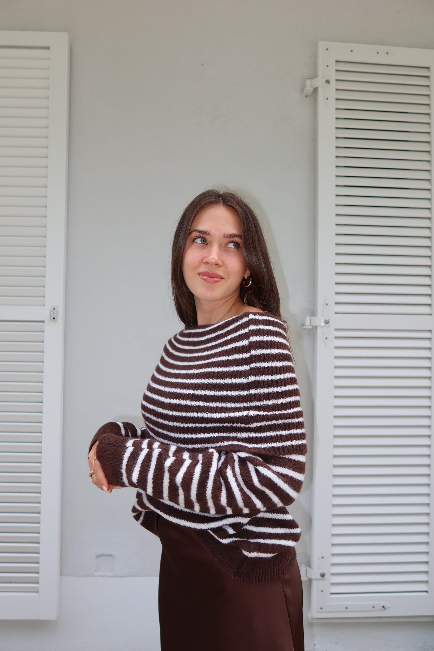 Pullover Stripe Off-Shoulder "MilaeLII"