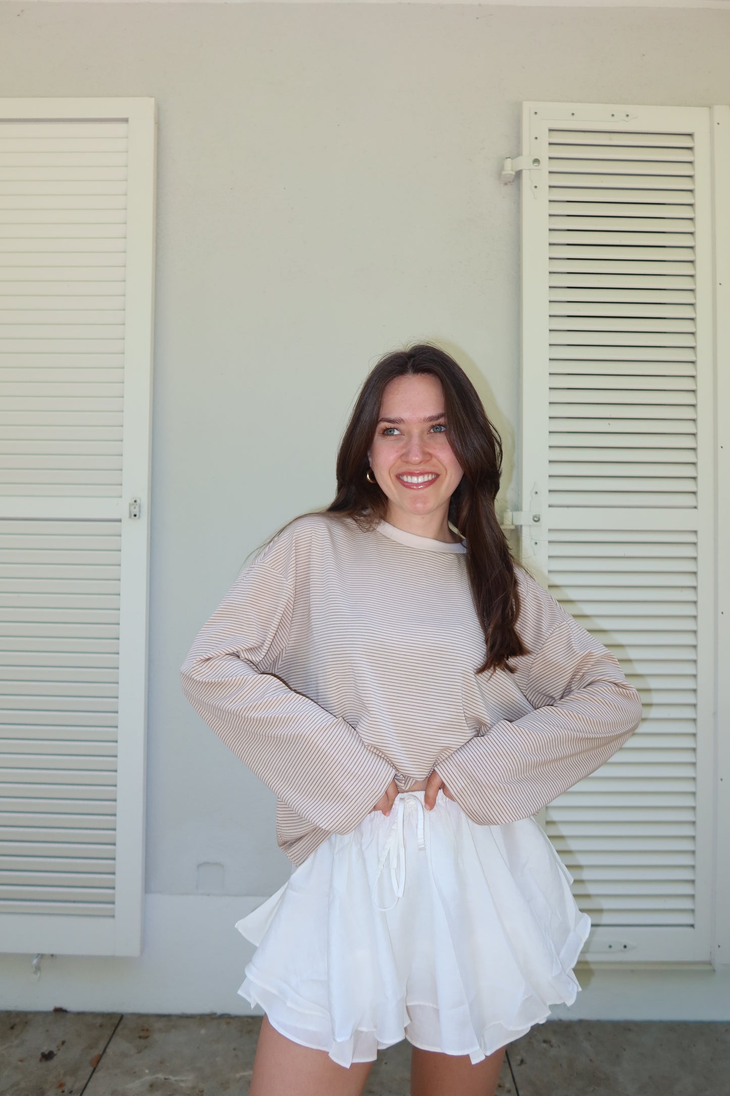 Striped Longsleeve - Beige/Taupe