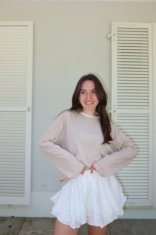 Striped Longsleeve - Beige/Taupe