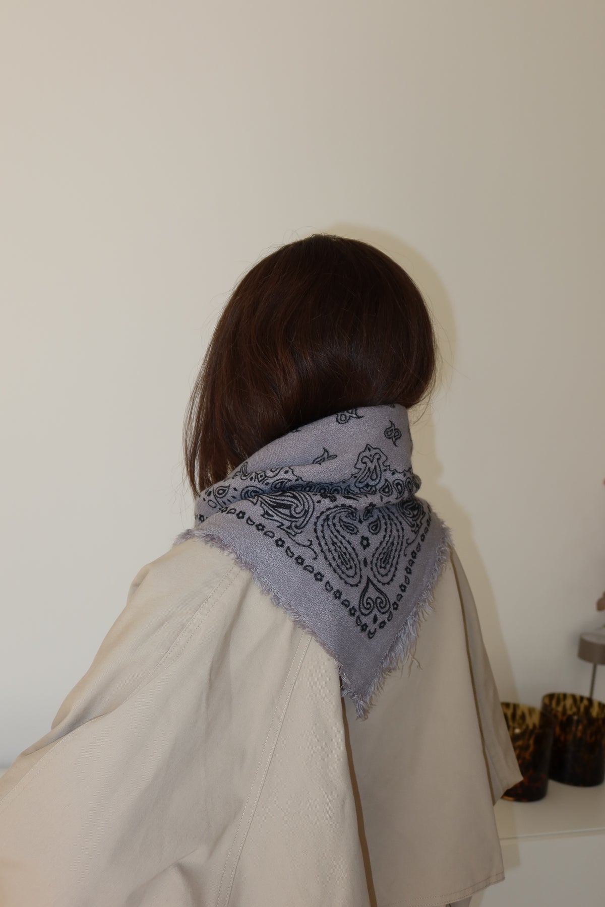 Schal Paisley- Grau