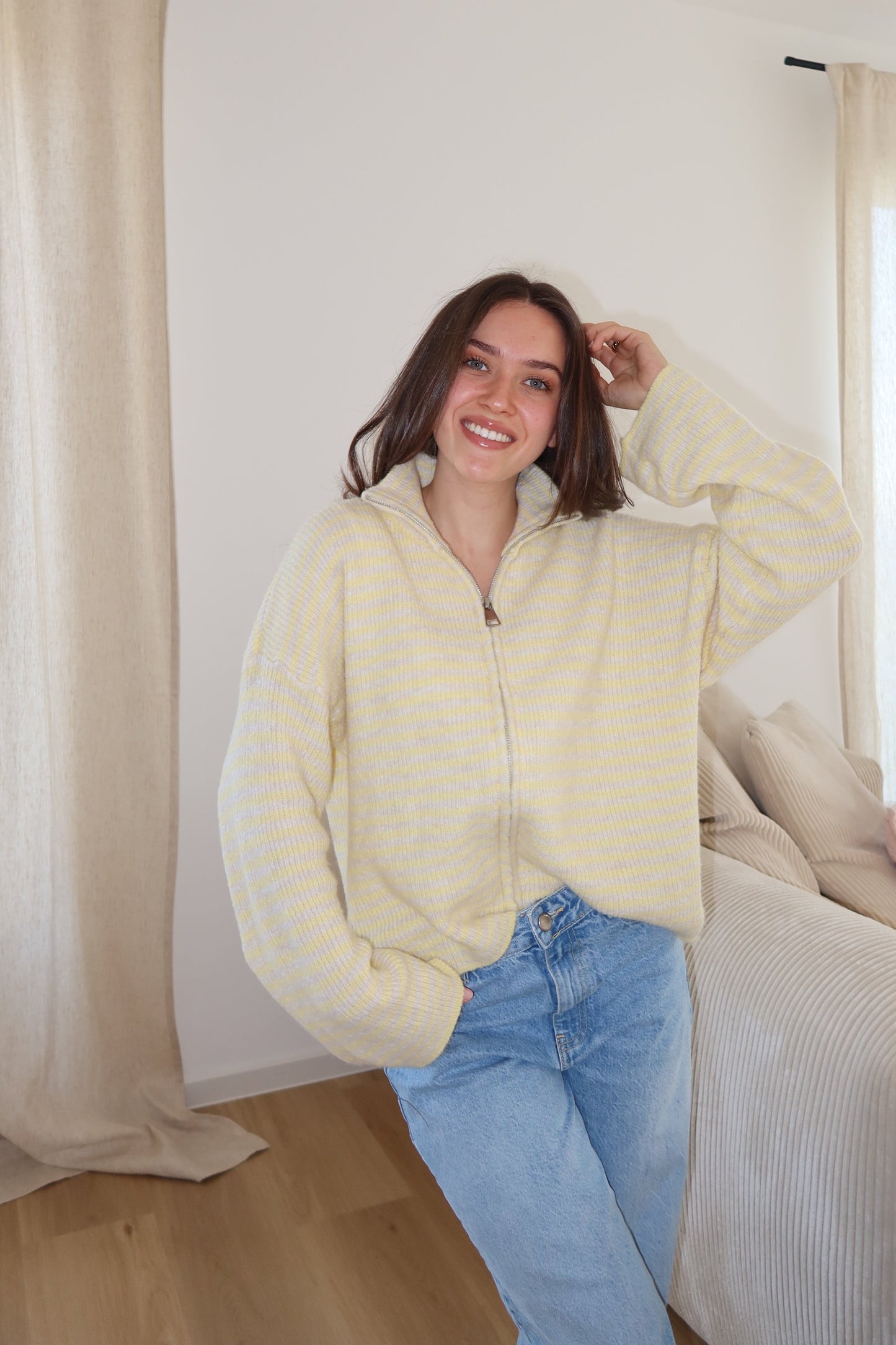 Zip-Cardigan • Lemon