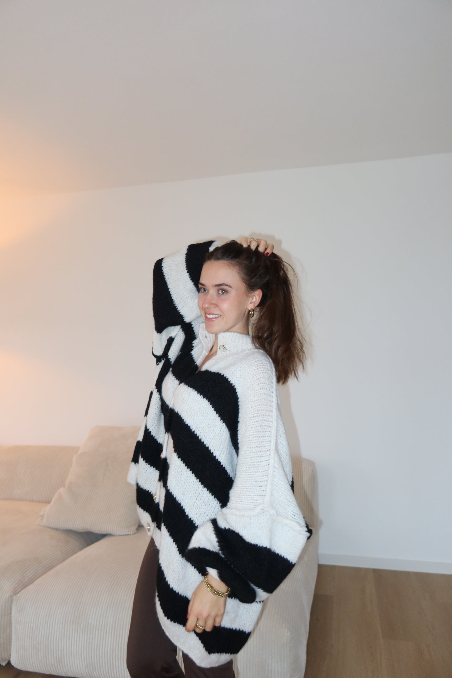 Cardigan oversized stripe