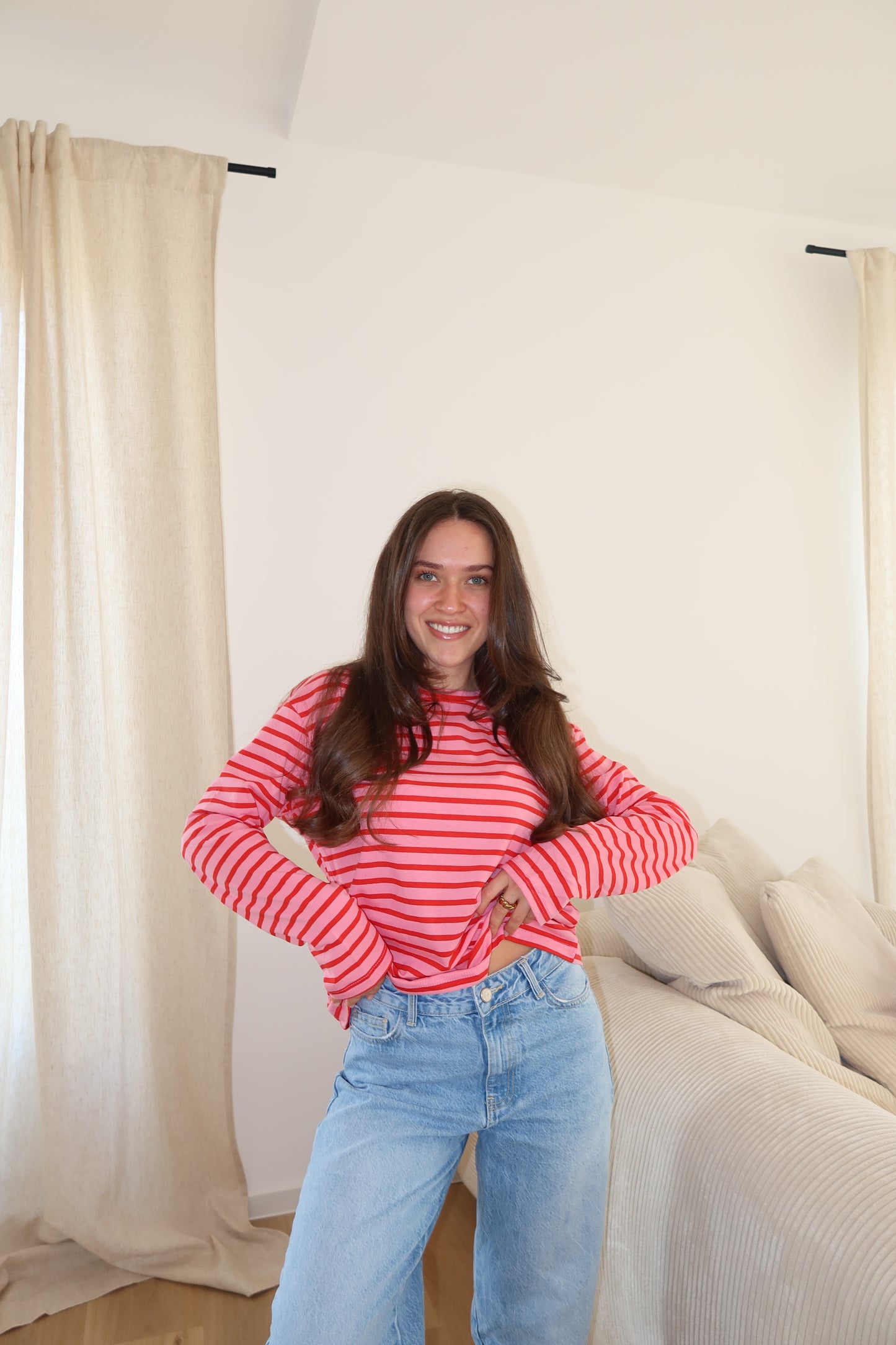 Stripe longsleeve • Pink