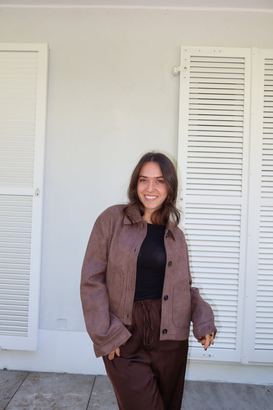 Wildleder Jacke brown "Elina"