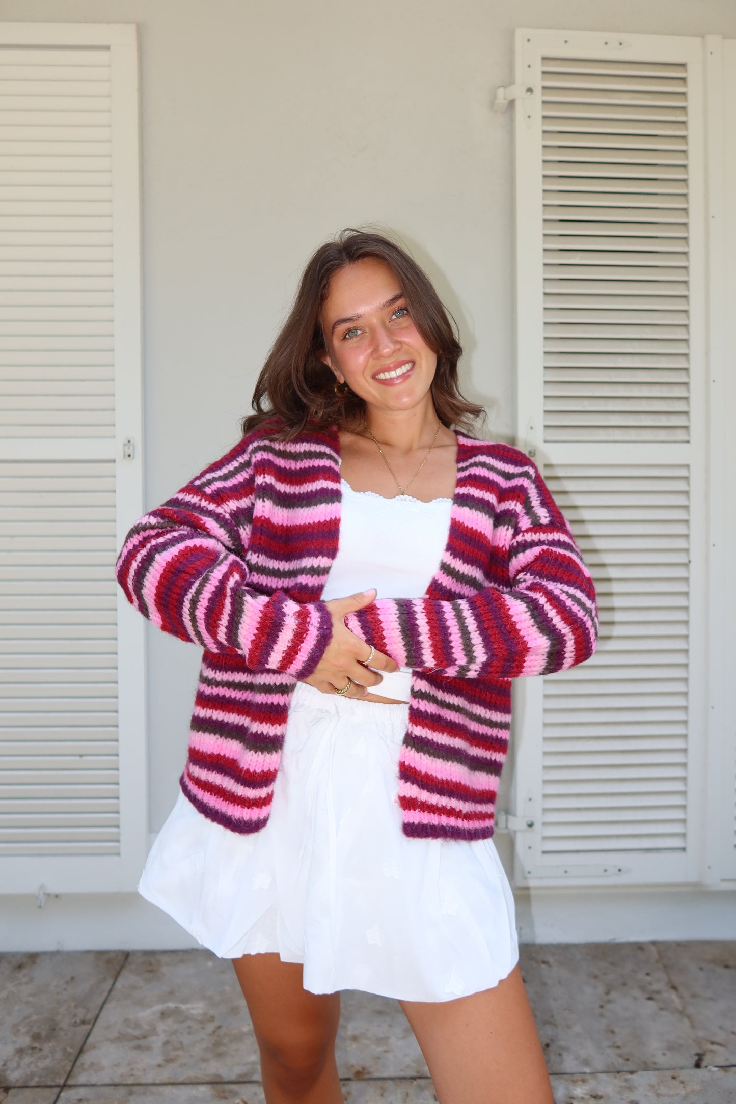 Stripe Cardigan "BerryLII"