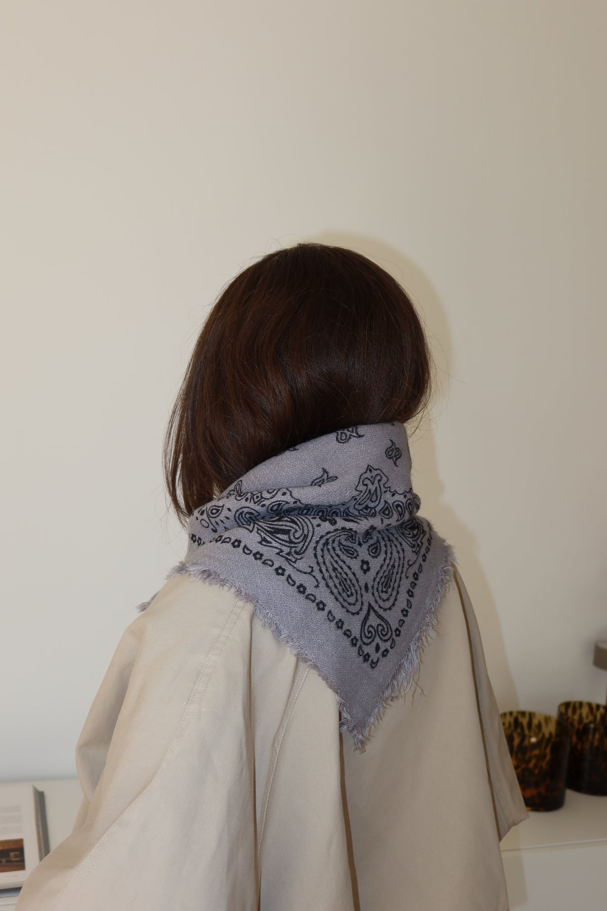 Schal Paisley- Grau