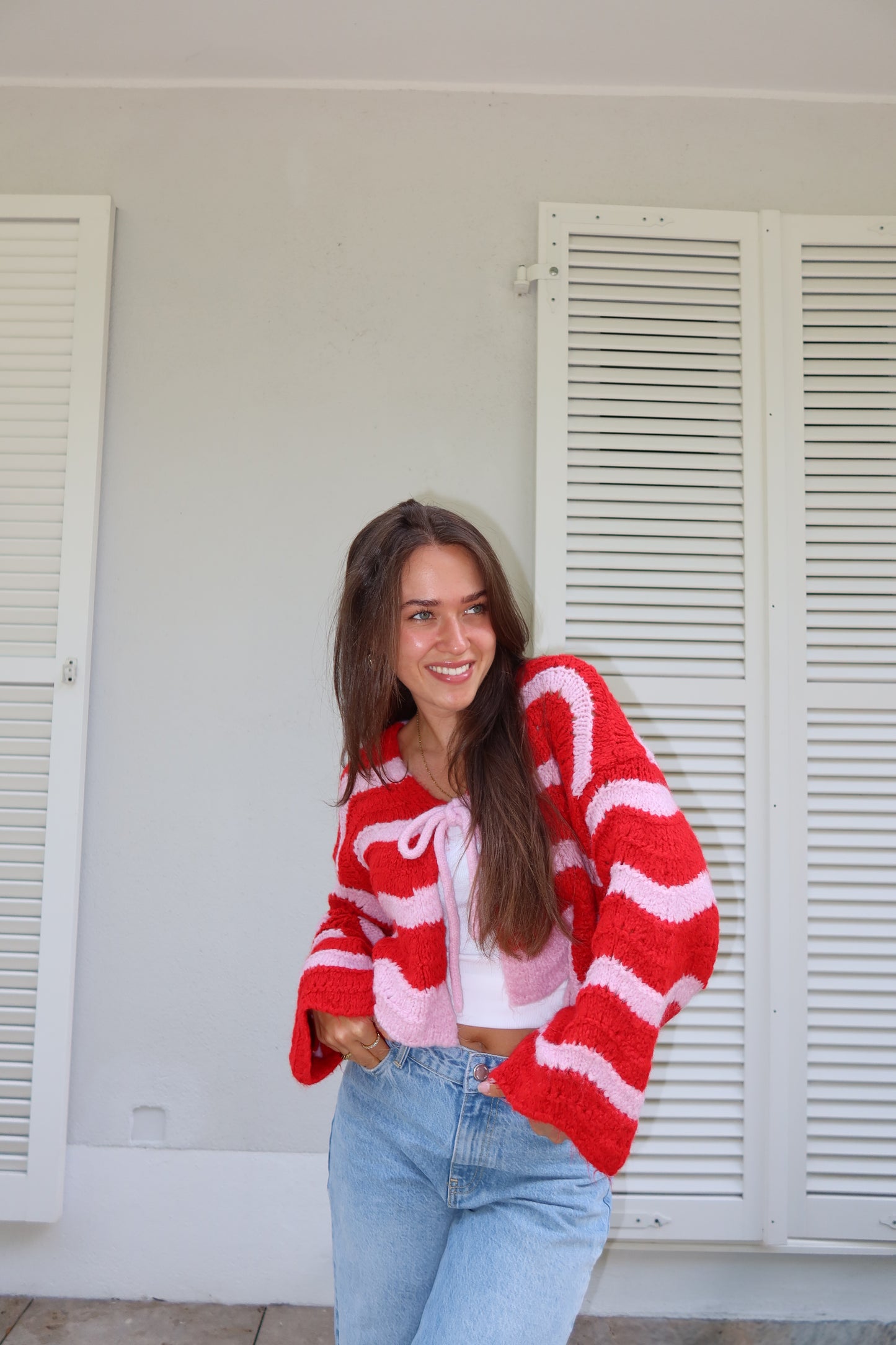 Cardigan Stripe Bow "LivaLII"